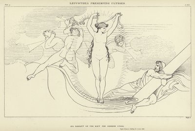 Leucothée préservant Ulysse - John Flaxman